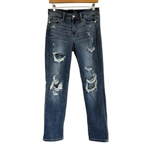 Judy Blue Boyfriend Fit Distressed Jeans JB82363MD Women’s Size 7/28